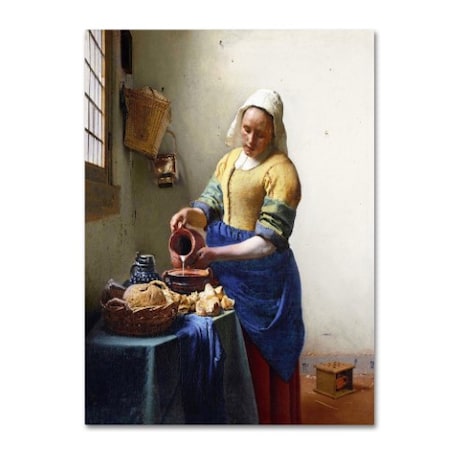 Jan Vermeer 'The Milkmaid 1658-60' Canvas Art,14x19